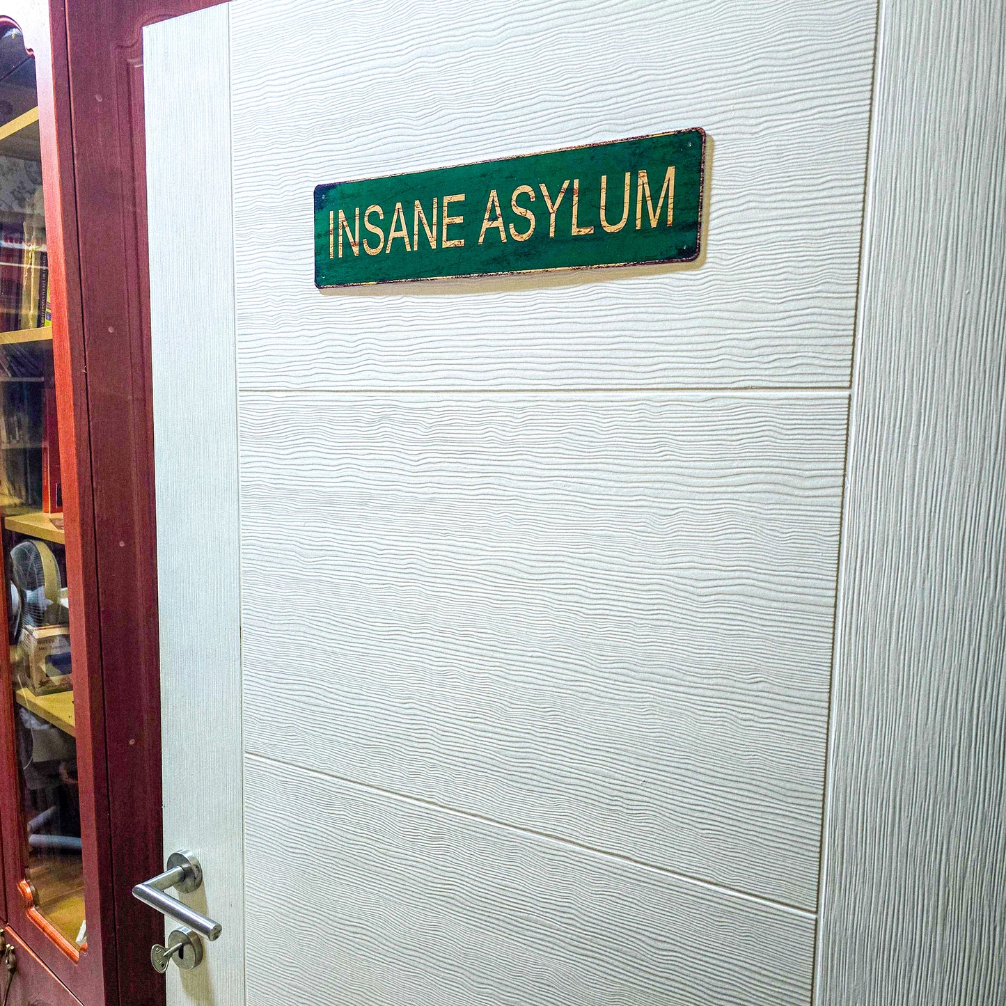 Insane Asylum Metal Sign (Auction)