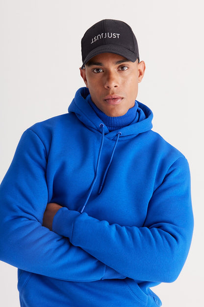 Blue Cotton Standard Fit Kangaroo Pocket