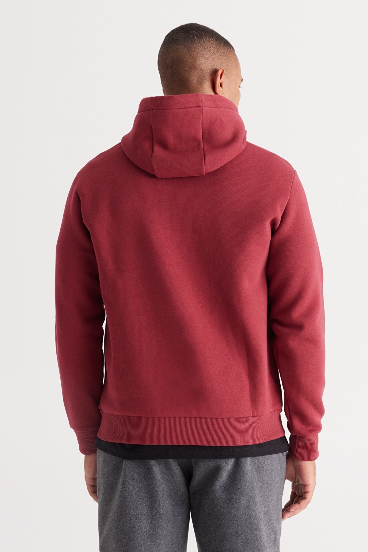 Cherry Red Cotton Standard Fit Kangaroo Pocket