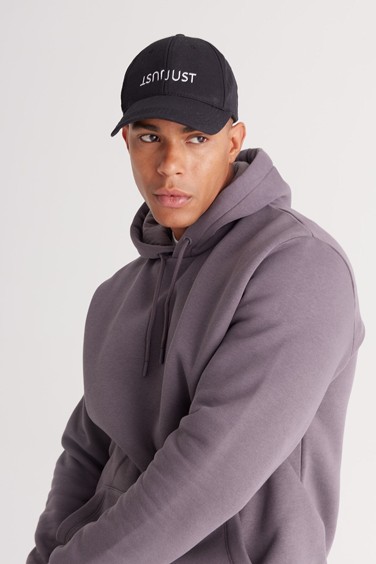 Dusty Grey Cotton Standard Fit Kangaroo Pocket