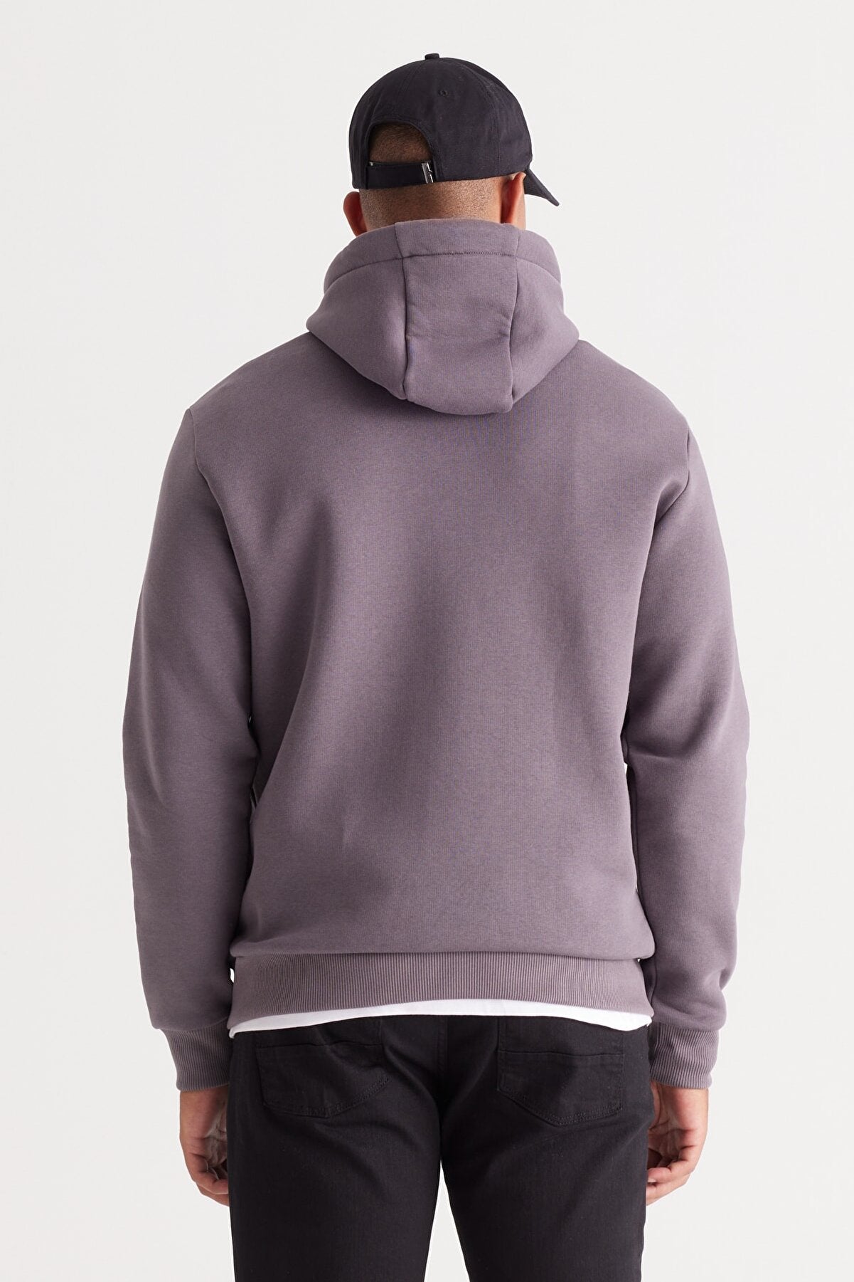 Dusty Grey Cotton Standard Fit Kangaroo Pocket