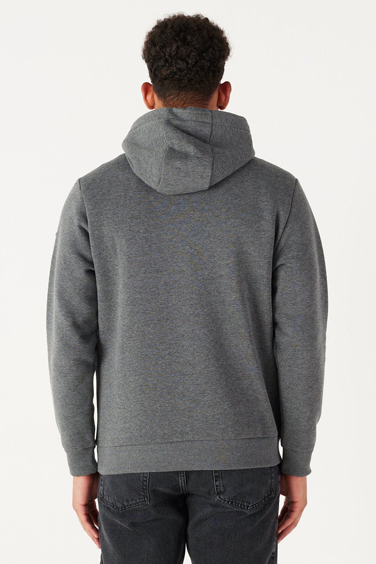 Dark Grey Cotton Standard Fit Kangaroo Pocket