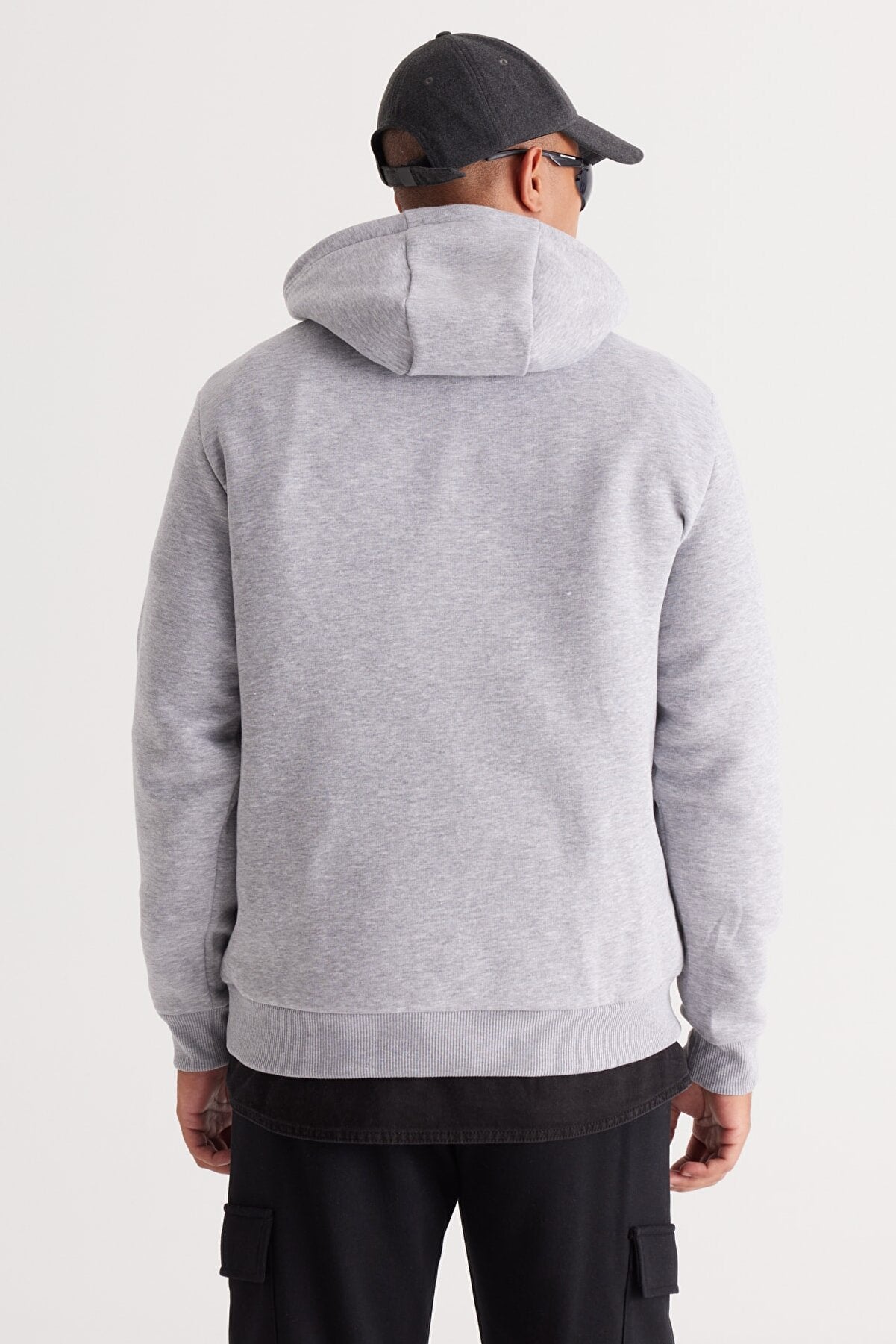 Light Grey Cotton Standard Fit Kangaroo Pocket