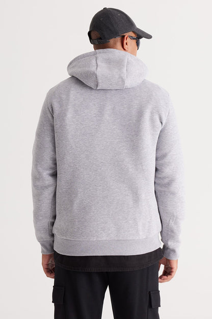 Light Grey Cotton Standard Fit Kangaroo Pocket