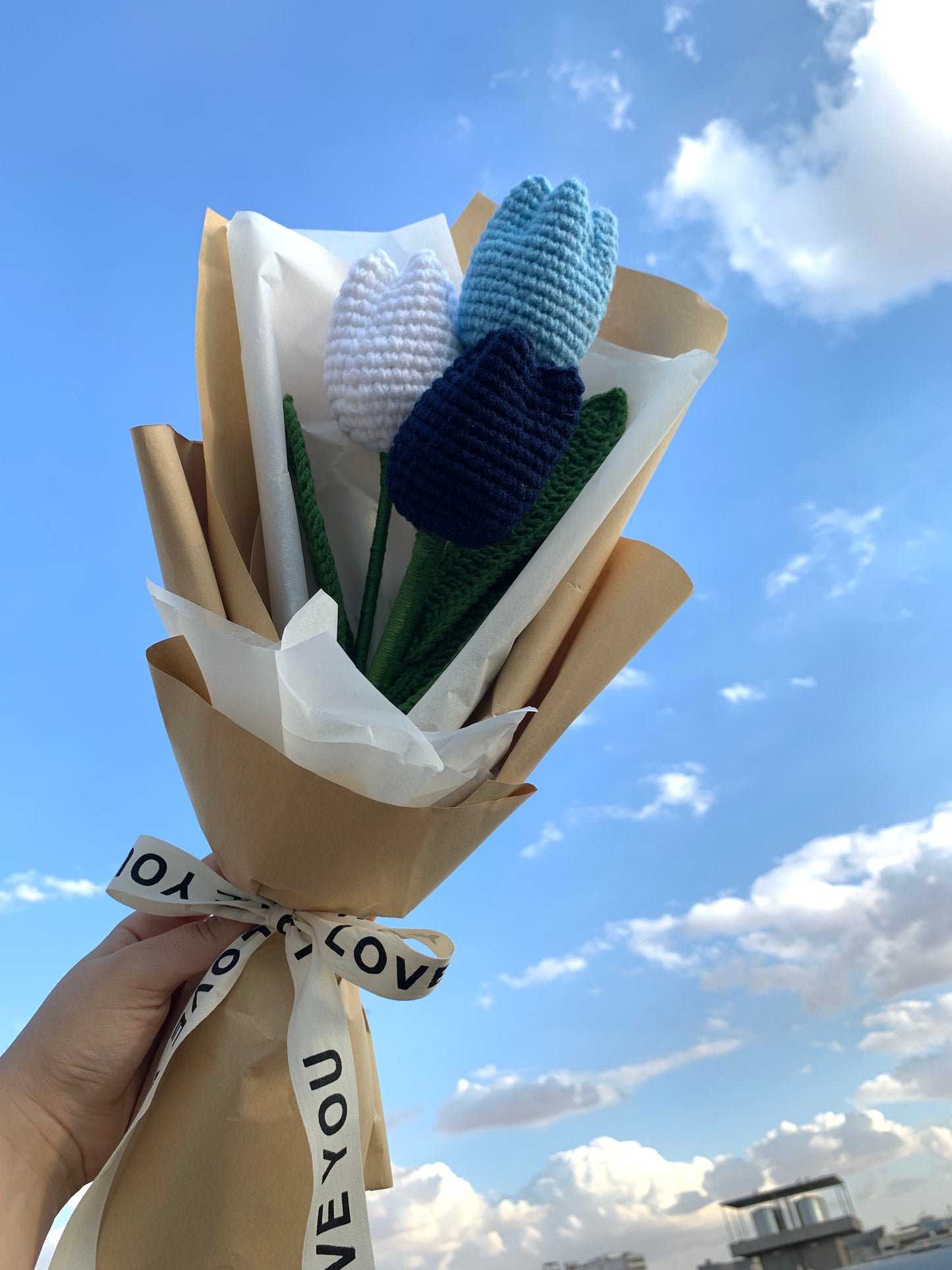 Handmade Crochet Tulips Bouquet