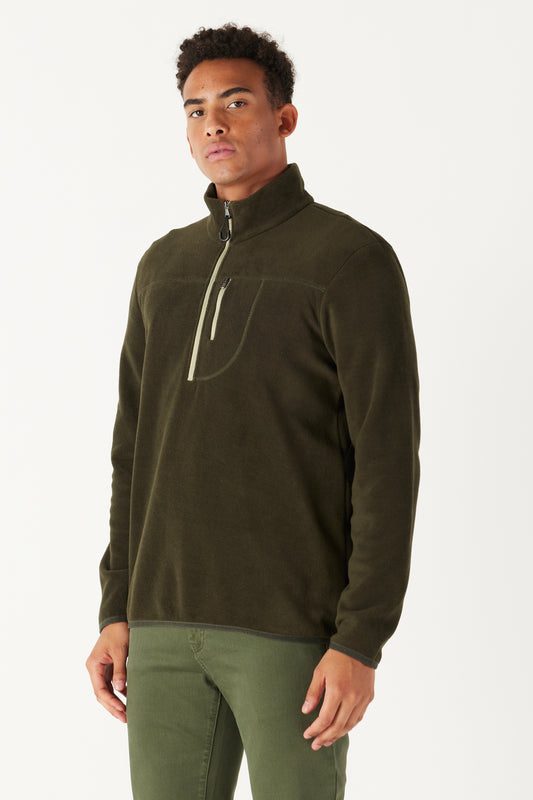 Khaki Standard Fit Normal Cut Zipper