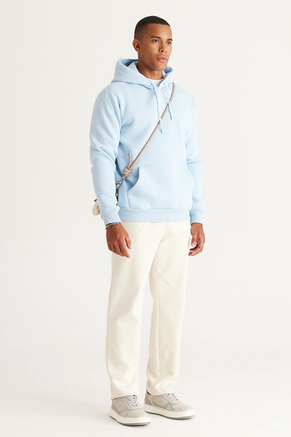 Light Blue Cotton Standard Fit Kangaroo Pocket