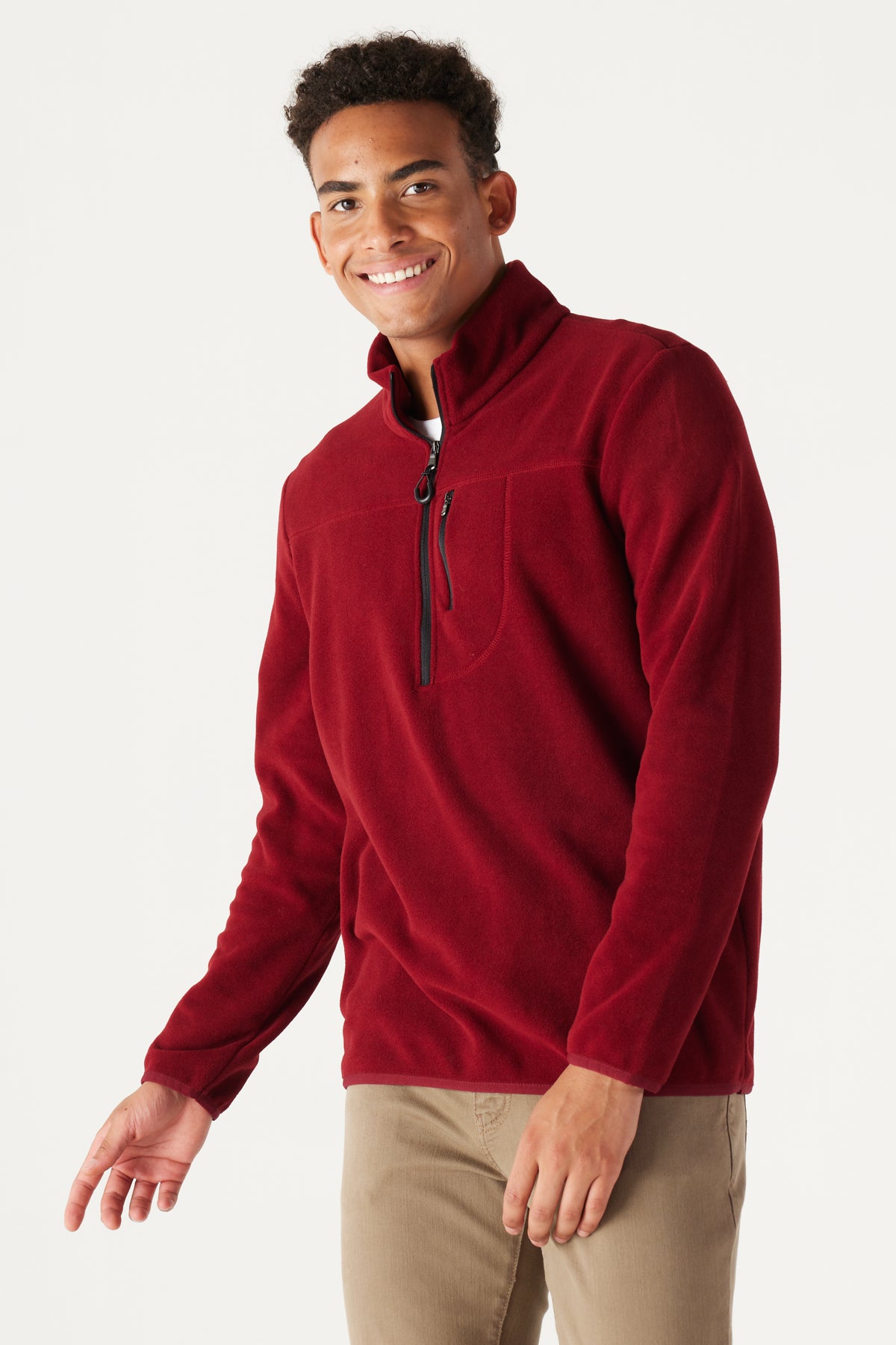 Maroon Standard Fit Normal Cut Zipper