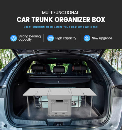 Car Trunk Folding Table and Organizer Box