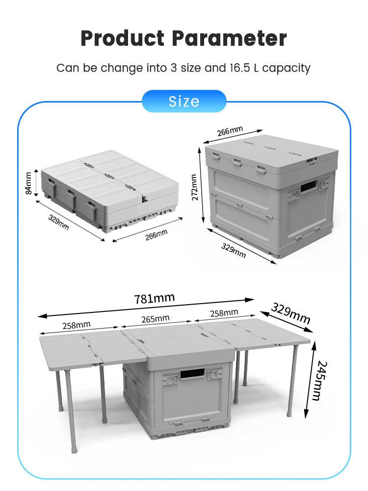 Car Trunk Folding Table and Organizer Box