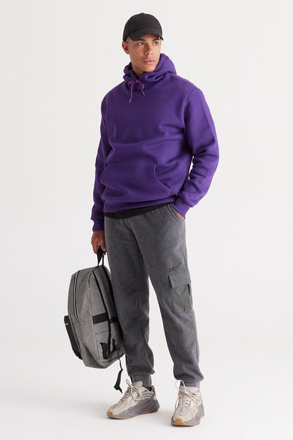 Purple Cotton Standard Fit Kangaroo Pocket