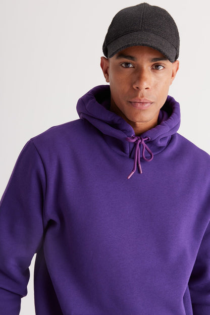 Purple Cotton Standard Fit Kangaroo Pocket