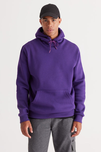 Purple Cotton Standard Fit Kangaroo Pocket