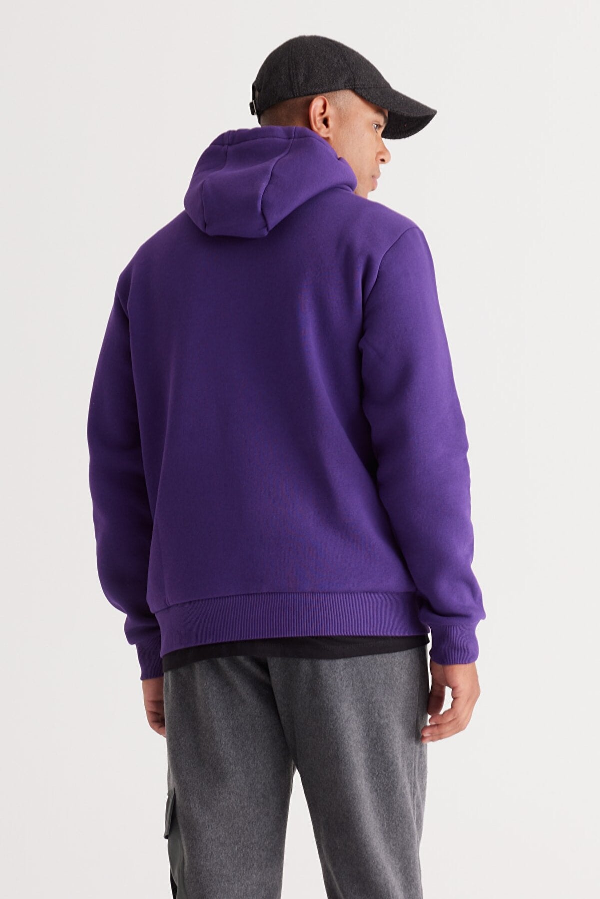 Purple Cotton Standard Fit Kangaroo Pocket