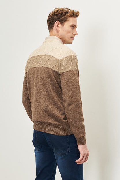 Beige-brown Standard Fit Regular Wool Knitwear