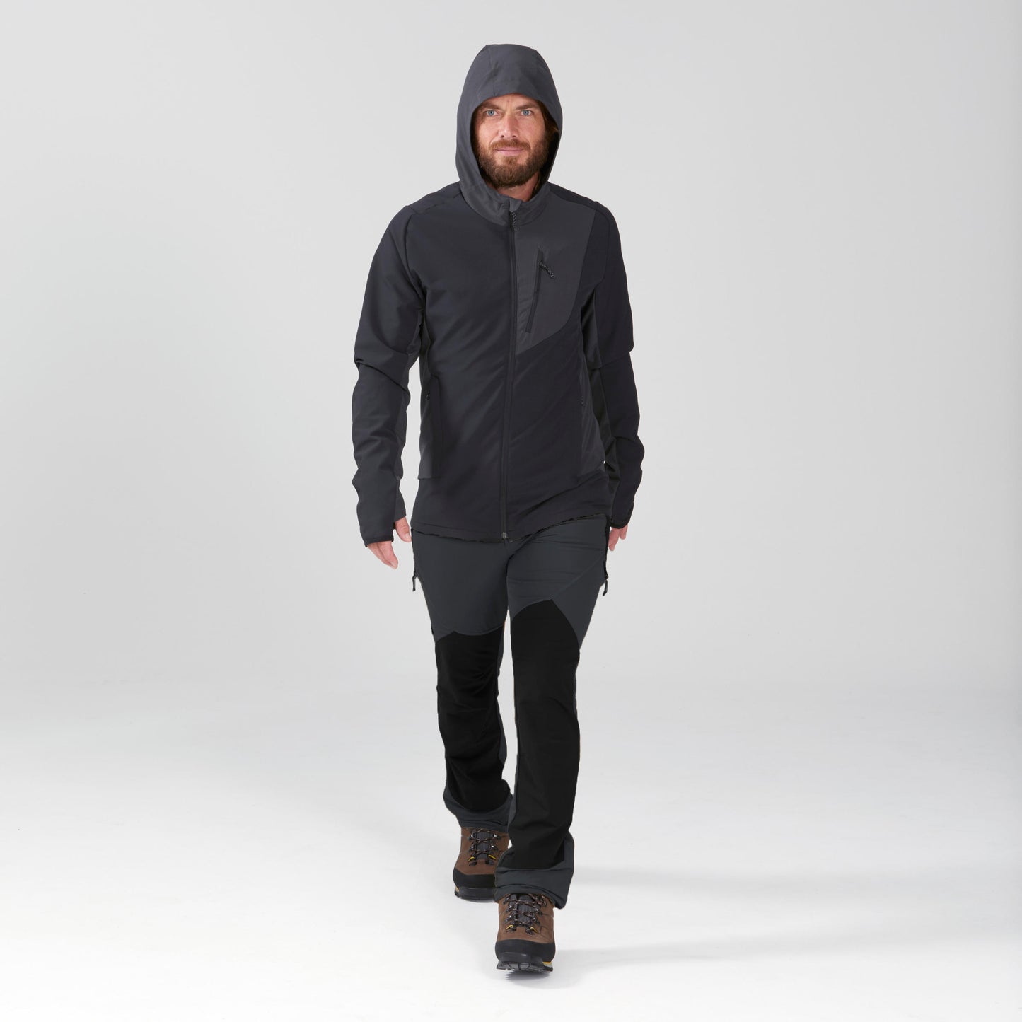 Black-carbongray Outdoor Wind-Breaking Softshell Jacket