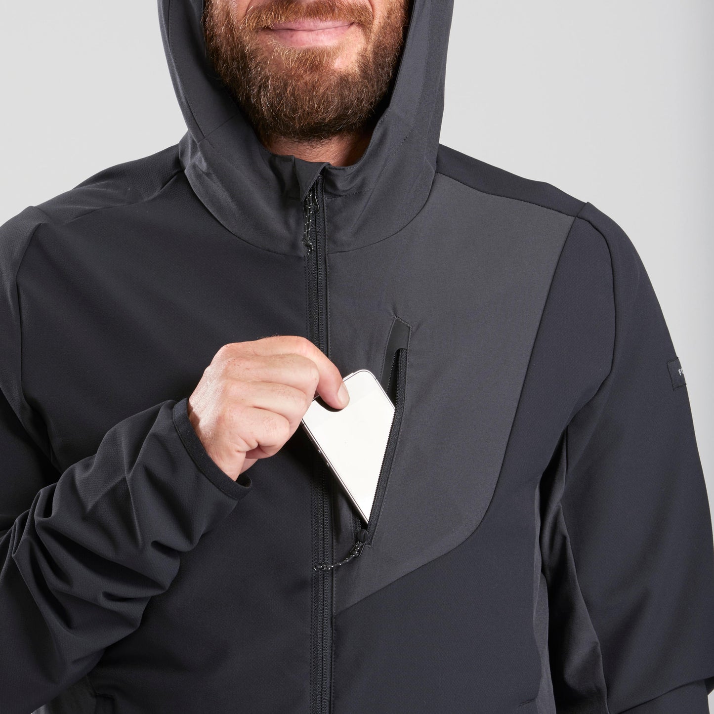 Black-carbongray Outdoor Wind-Breaking Softshell Jacket