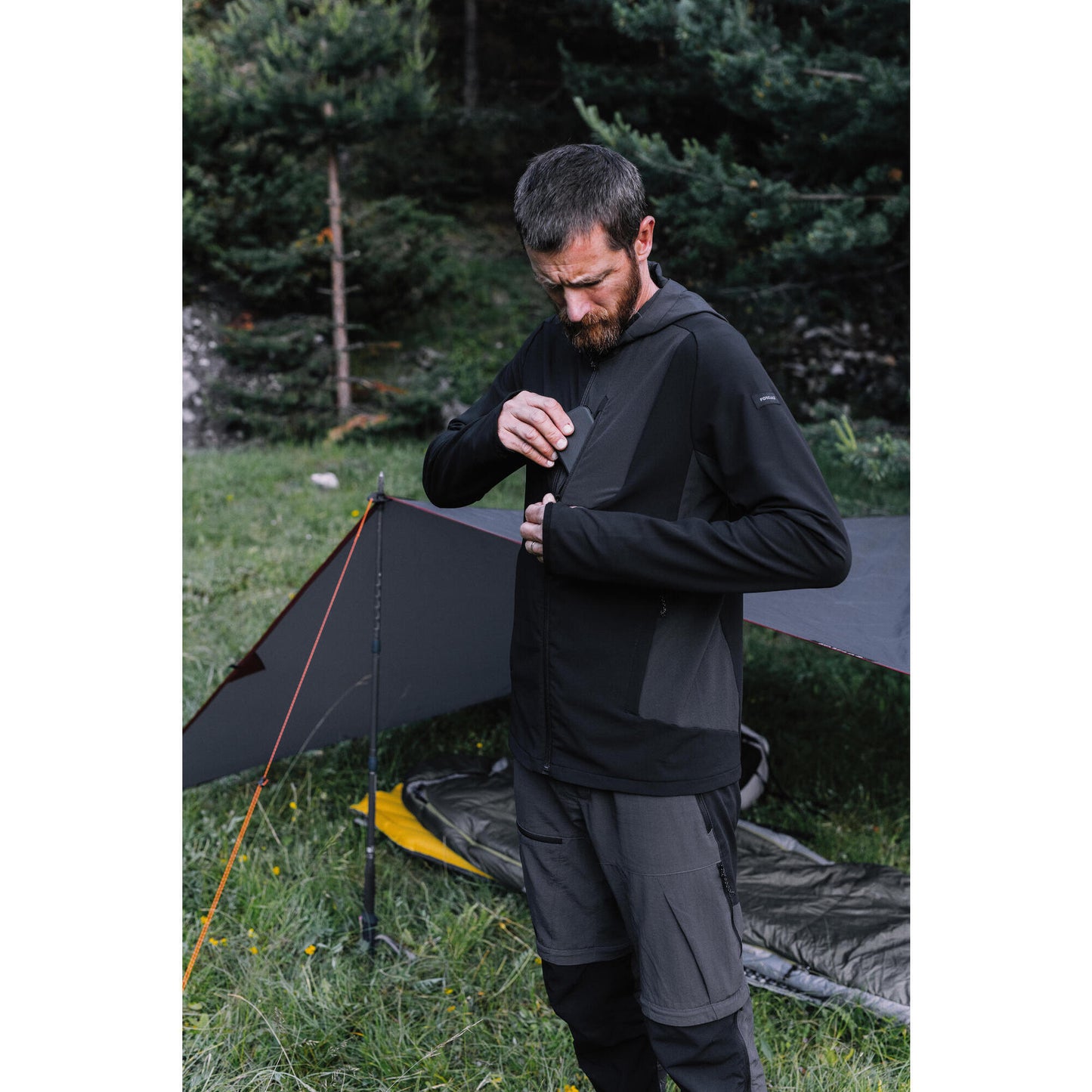 Black-carbongray Outdoor Wind-Breaking Softshell Jacket