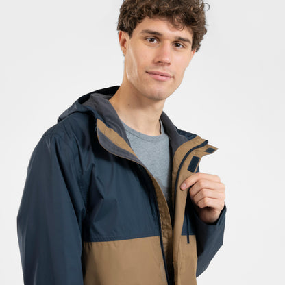 Beige-navy Outdoor Raincoat