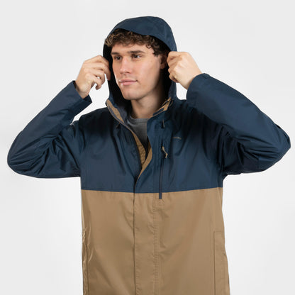 Beige-navy Outdoor Raincoat