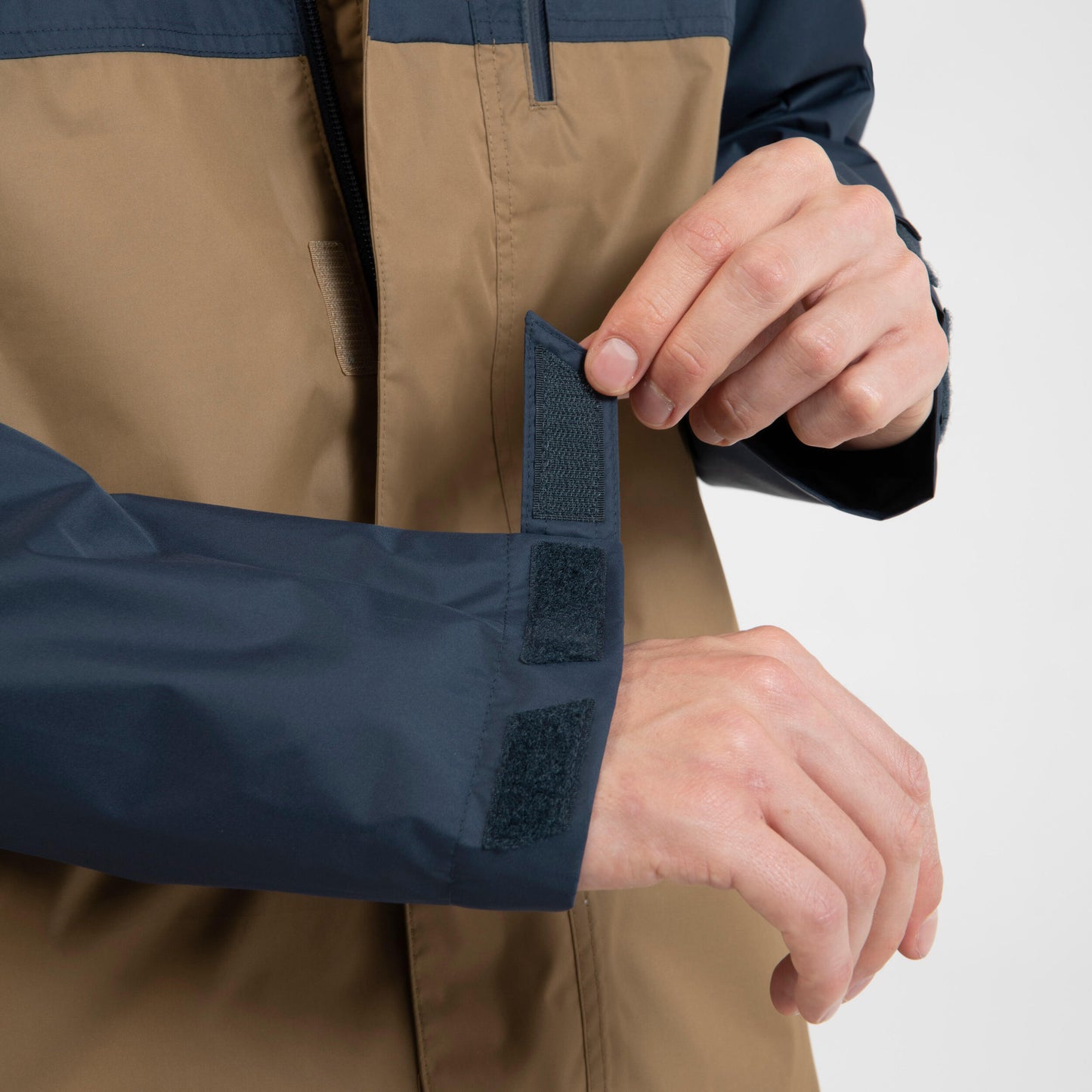 Beige-navy Outdoor Raincoat