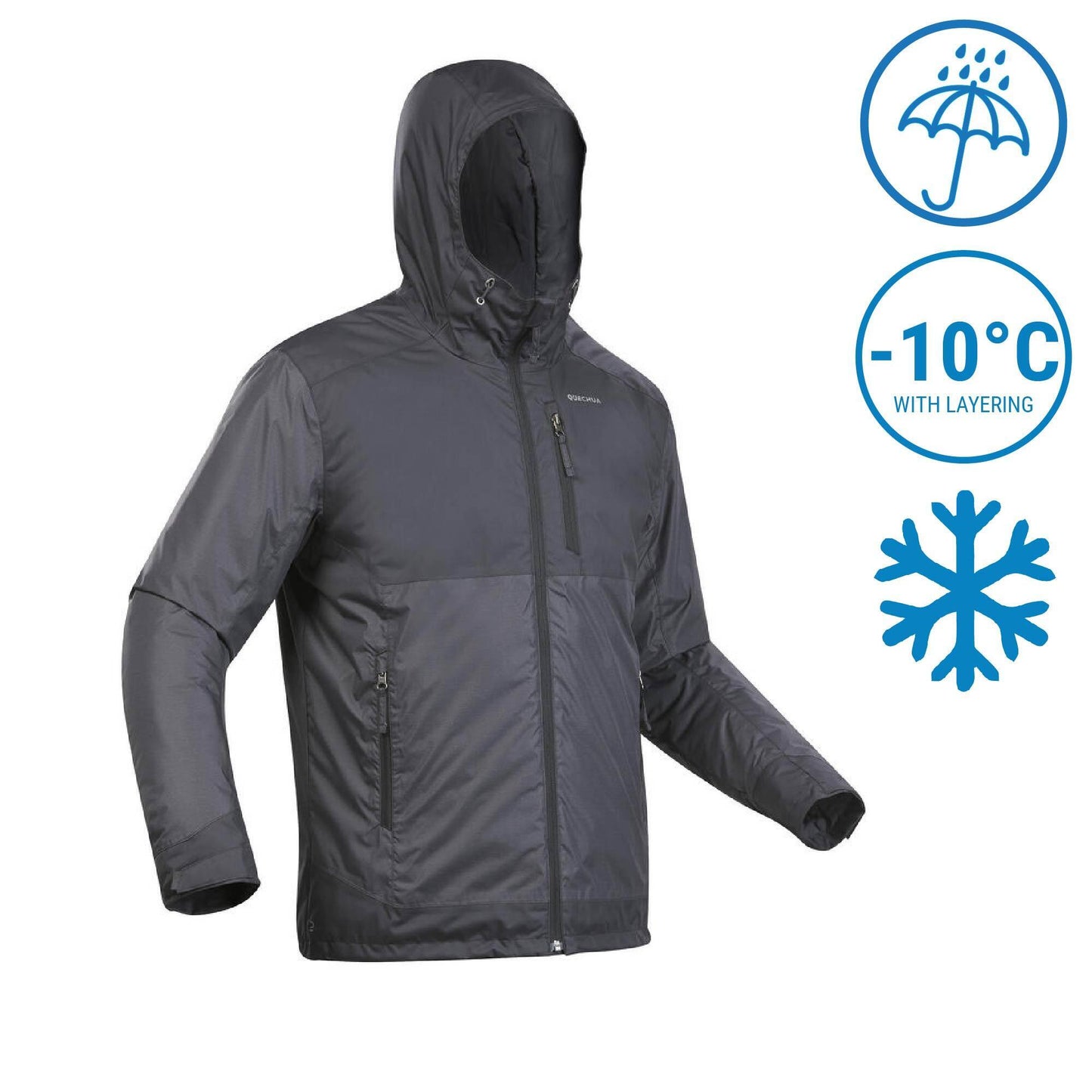 Black Waterproof Outdoor Winter Coat