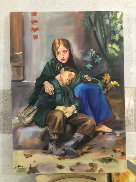 "Orphans and The Cold" Painting